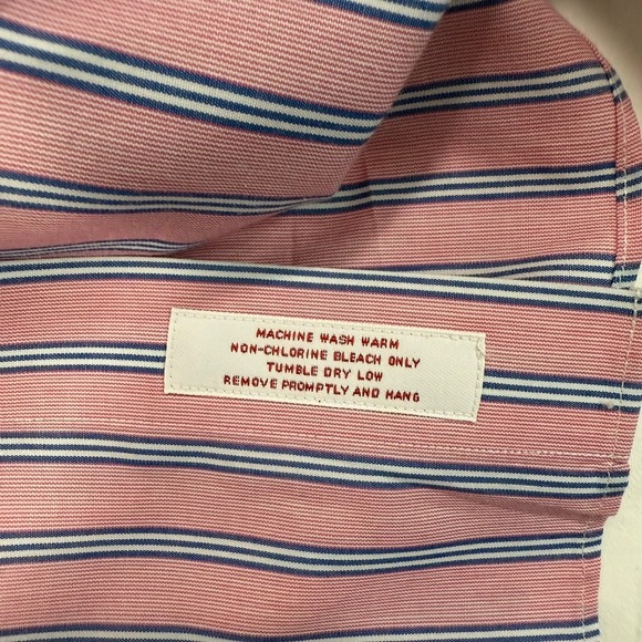 Brooks Brothers Pink Striped Dress Shirt Non-Iron Traditional‎ Fit 15 1/2-34 - Picture 4 of 5